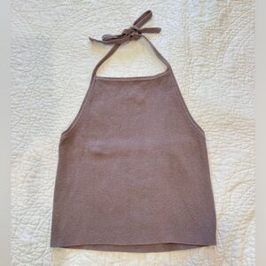 CLOSET CLEAROUT ✨ Brandy Melville Halter Tie Crop Tank Top Mauve summer beach